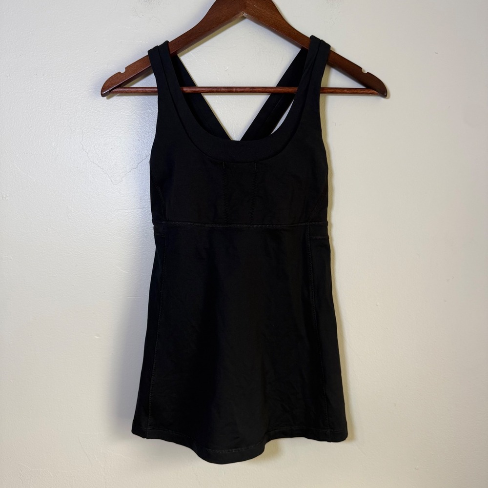 Lululemon Pushing Limits Crisscross Back Athletic Tank Top Size 6 Black